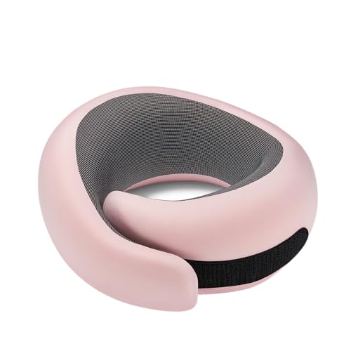 Image of Travel Neck Pillow for Airplanes, 100% Pure Memory Foam Travel Pillow with Ergonomic 360 Support, Travel Essentials for Long Flights, Car, Train and Home, Max Pink