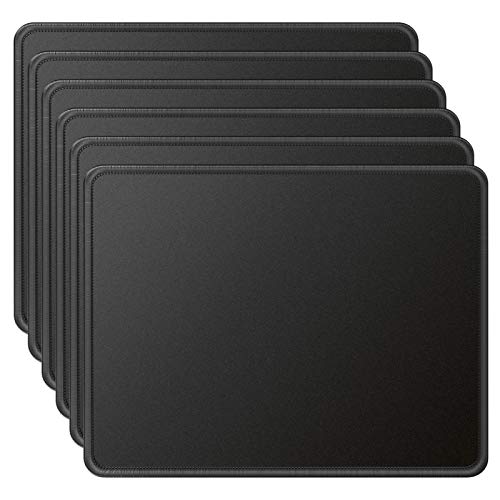 MROCO Mouse Pads Pack with Non-Slip Rubber Base, Premium-Textured and Waterproof Mousepads Bulk with Stitched Edges, Mouse Pad for Computers, Laptop, Office & Home, 11x8.5 inches, 3mm, 6 Pack, Black