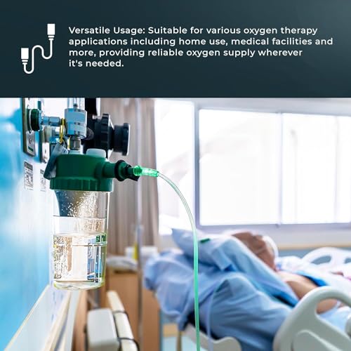 Image of ResOne 50Ft Oxygen Supply Tubing, Crush Resistant, Standard Connectors for Nasal Cannulas, Cannula Nasal Tubing, Oxygen Concentrator - Green