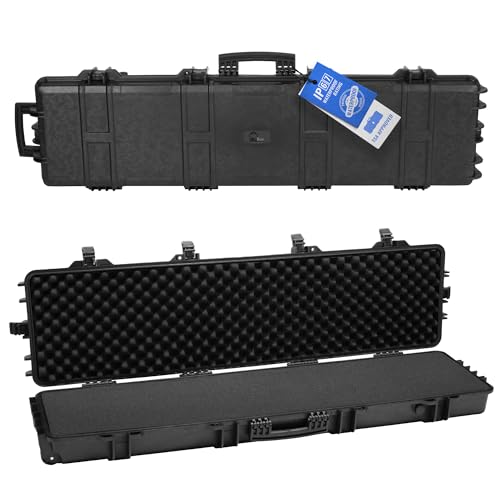 BluBox TSA Approved Hunting Case - Premium Rifle Case Waterproof Carry Case - Secure 51.5x12.6x5 Inches Bow and Rifle Storage