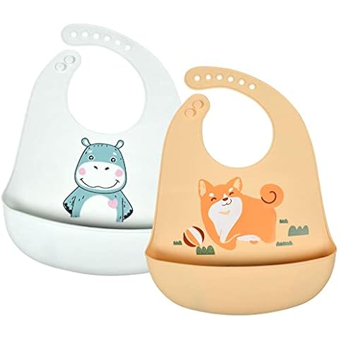 Vicloon Adjustable Silicone Baby Bibs with Food Catcher Cover