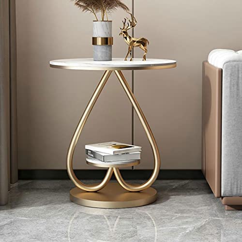 Table d'appoint à 2 niveaux avec étagères en métal pour optimiser les petits espaces