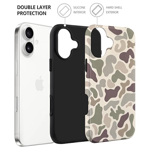 Coque iPhone 17 résistante aux rayures avec double couche antichoc camouflage - 3