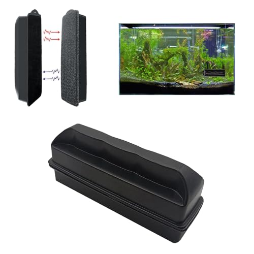 RHQFDM Aquarium Verre Brosse magnétique Forte Nettoyeur de vitre magnétique pour algues Nettoyeur de vitre magnétique pour Aquarium Convient pour Le...