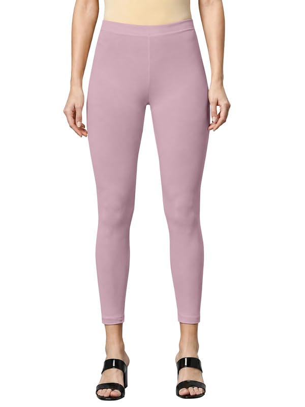 Image of TRENDMALLS Women's Microfiber Elastane Stretch Soft Cropped Leggings with Ultrasoft Waistband for Women