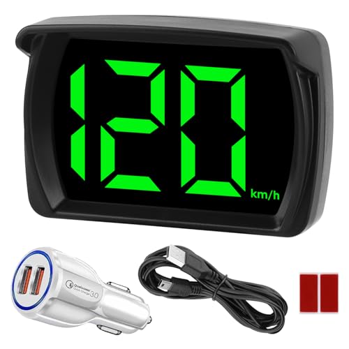 Digital GPS Speedometer Car KMH Universal Car Display with LED Large Font Display, GPS Heads Up Displays for Cars, Trucks, Suvs, Motorcycles Real-Time HUD Speed Display, USB Plug Play
