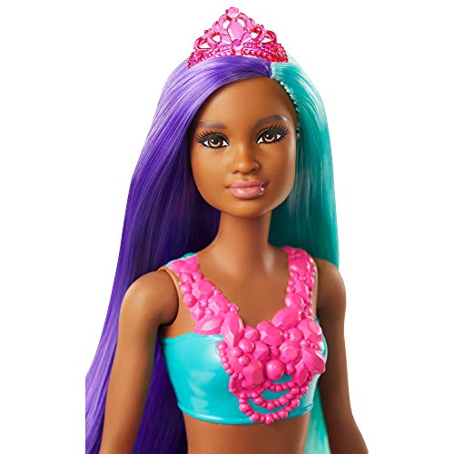 Barbie GJK10 - Dreamtopia Meerjungfrau-Puppe, ca. 30 cm groß, türkis- und lilafarbenes Haar, mit Diadem, Spielzeug Geschenk für Kinder von 3 bis 7 Jahren – Bild 3