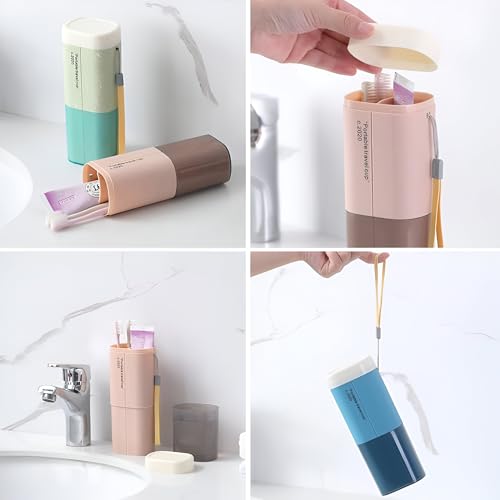 Image of Shopiable Store Plastic Travel Toothbrush Holder and Soap Case Portable Soap Container Dish Tray Toothpaste Holder Organizer Storage Box for Bathroom Camping, White