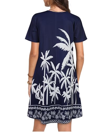 Image of JOLIGAL Summer Dresses for Women Casual Short Sleeve Sundress Scoop Neck Beach T Shirt Dress with Pockets 2026