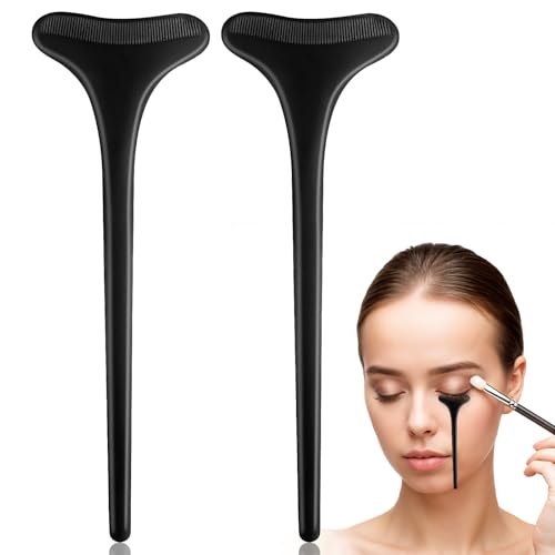 TIESOME 2 PCS Mascara Shield Guard Black Reusable Silicone Mascara Shield Applicator Guard Eyelid Guard Tool Beginners Friendly Eyelash Makeup Applicator Tool for Women