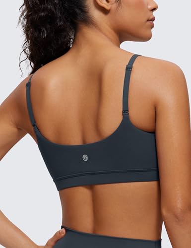 Image of CRZ YOGA Butterluxe Scoop Neck Sports Bras | Light Support, Removable Pads, Yoga, Extremely Soft, U Back, Adjustable Spaghetti Straps, for Women