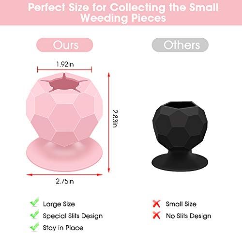 2 Pack Suctioned Vinyl Weeding Scrap Collector, Silicone Suction Cups for Vinyl Disposing, Craft Weeding Tools Holder Set Kit for Vinyls Weeder, Crafters(Pink+Purple)