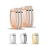 Maße: Höhe: 12mm | Breite: 7mm | Stabdicke: 0,8mm - passend für jedes Ohrloch | elegante Streifen (mehrreihiges Muster / 5 Reihen) - eignet sich für alle Anlässe