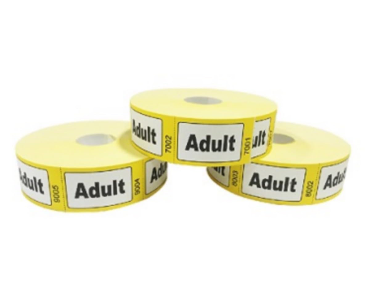 Bingosupermarket Adult Roll Tickets 1-1000 Yellow Bordered (10)