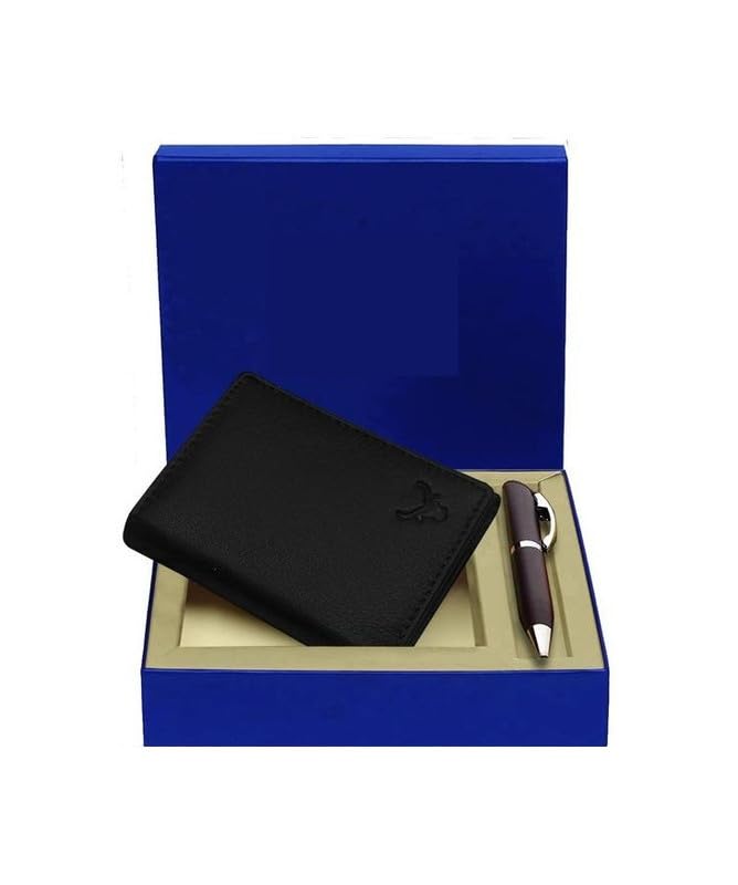 Protected 100% Leather Gift Hamper for Men | Leather Wallet for Men's | Wallets Branded | Wallets for Men (Lee-on Black),Leather Wallet Combo for Men-picture-49