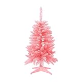 Mini Christmas Tree 3FT Artificial Desktop Xmas Tree for Holiday Decor 160 Branch Tips,Hot Pink