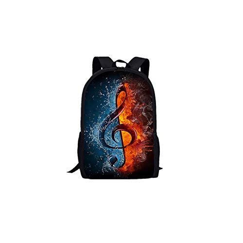 Mochilas Escolares para Niños 3D Estampado, Enhome Juveniles Creativo con Bolsa de Ocio al Aire Libre Multifuncional Regalos (Nota Musical,42 * 16 * 29 cm)