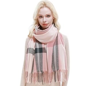 RIIQIICHY Echarpe Plaid Femme Echarpes et Foulards Hiver Chaud Grosse Écharpe Cachemire Chale Pashmina Etole