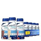 Ensure Original Variety Pack | Ensure Original Nutrition Shakes | Milk Chocolate Shake, Strawberry Shake, | Nutritional, Full of Vitamins and Minerals, 8 Fl Oz (24 Pack)
