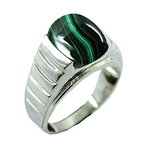 Chevalière malachite naturelle ovale argent 925 pour sublimer votre style quotidien