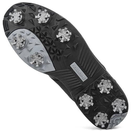Image of Spikes Golf Shoes Men Professional Golf Shoes Waterproof Walking Footwears for Golfers Outdoor Gym Sneakers