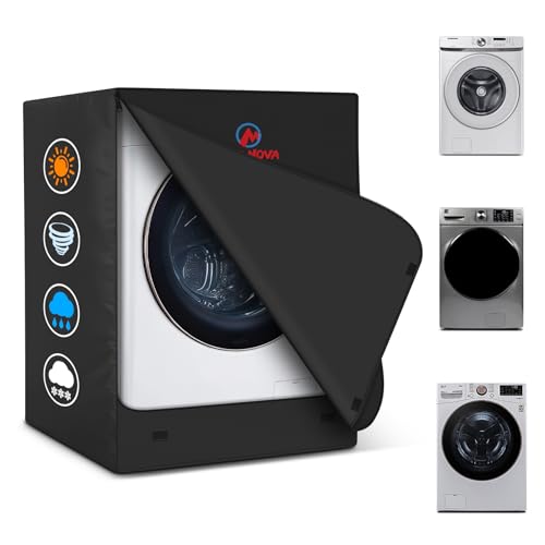 Comnova Washing Machine Cover Front Load - 600D Outdoor Washer and Dryer Covers Heavy Duty & Waterproof Premium Washer Cover Universal Fits Most Front-Loading Washer (27 W x 33 D x 39 H)