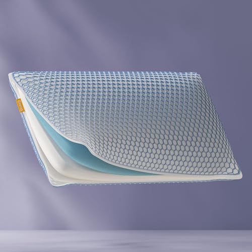 Emma Elite Stützkissen 70x40 cm – Höhenverstellbares ergonomisches Kopfkissen mit AirGrid® Kühlbezug – Atmungsaktives Memory Schaum Kissen mit waschbarem Bezug für alle Schlafpositionen