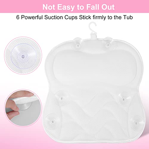 Almohada-de-Bano-Almohada-de-Bano-con-6-Ventosas-AntideslizantesPuede-soportar-la-Cabezael-Cuellola-Espaldapara-SPA-en-Casa-Banera-de-Hidromasaje