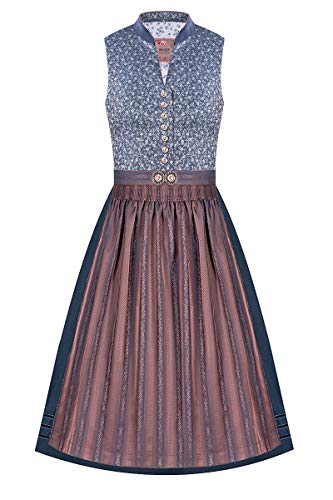 Moser Midi Dirndl 70cm hellblau Gemustert Rosenholz 004988, Elegantes,...