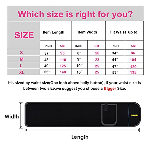 Teseton Waist Trainer For Men Women, Sweat Belt For Men Women, Workout Waist Trimmer, Sweat Belt Sweatband Waist Sport Girdle Sauna Abdominal Belly For Fitness Black M #TOP5