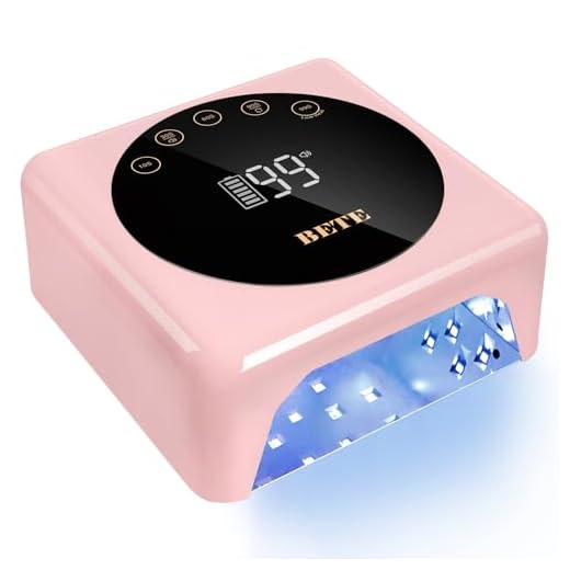 BETE Lâmpada De Unha Led Sem Fio, Luz De Unha Uv Recarregável De 78 W, Sensor Infravermelho Inteligente E Tela Lcd, Lâmpada De Cura De Unha, Secador De Unha Portátil, Luz De Esmalte Em Gel Com 5 Con