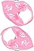 Baby Moo's Lot de 2 bavoirs bandanas pour bébé Motif tête de mort et os croisés Rose