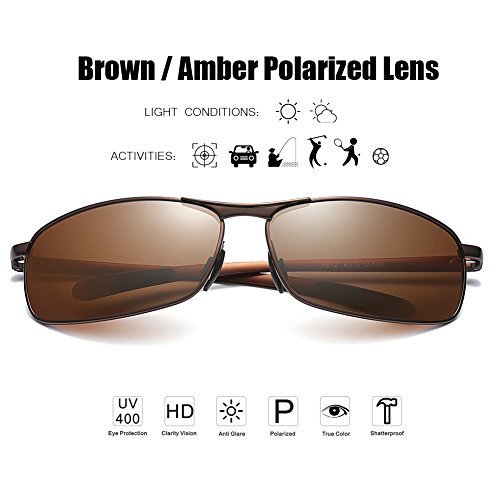 ZHILE Rectangular Polarized Sunglasses Al-Mg Alloy Temple Spring Hinge UV4002