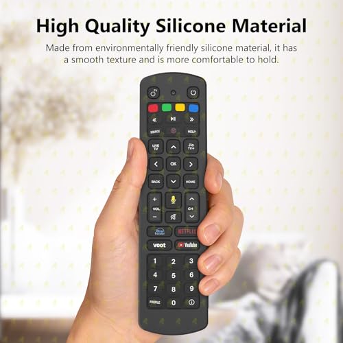 Image of RAYA Silicone Cover Compatible with Jio Tv Set Top Box Remote Protective Case with Lanyard [ Remote NOT Included ] (Black)