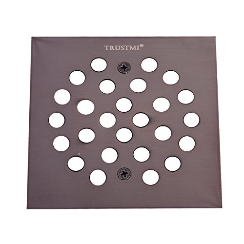 Shower Drain Cover -TRUSTMI Square 4-1/4-inch Screw-in Floor Drainer Grate, Oil Rubbed Bronze, Also Chrome and Brushed Nickel for Choose