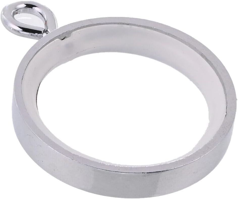 Lister Cartwright 28mm Curtain Rings Polished Chrome Metal (Premium Rings with Insert(10x Curtain Rings))