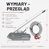 Wiltec Ręczna wciągarka linowa 3200 kg ze stalową liną 20 m i Ø 16 mm, hak z blokadą, wyciągarka ręczna do prac leśnych, budowlanych i warsztatowych