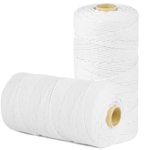 Image of SMART&CASUAL 1,200 Feet 2mm Cotton Butcher Twine String Soft Food Safe for Cooking Craft Baker Kitchen Meat Turkey Sausage Roasting Gift Wrapping Gardening Crocheting Knitting