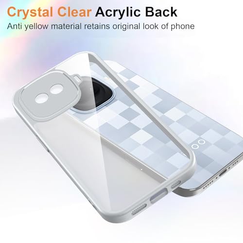 Image of Kapa Hawkeye Clear Slim Tough Back Cover for iQOO 15R 5G | Camera Lens Protector Anti Yellow Shockproof Clear Hybrid Case Cover (Grey Sides)