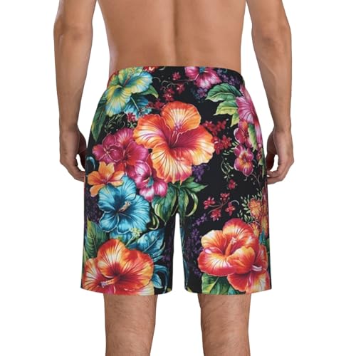 Men's Swim Trunks Beautiful Hibiscus Flower Quick Dry Board Shorts Mens Bathing Suit Beach Swimwear with Pockets3