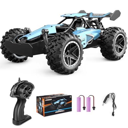 Pmgud Ferngesteuertes Auto, 2,4 GHz 1:18 Proportional 2WD 20+ km/h Hobby Offroad Monster RC Truck, wasserdichte RC Truggy RTR Geländegängig Spielzeug-blau Pmgud Ferngesteuertes Auto, 2,4 GHz 1:18 Proportional 2WD 20+ km/h Hobby Offroad Monster RC Truck, wasserdichte RC Truggy RTR Geländegängig Spielzeug-blau
