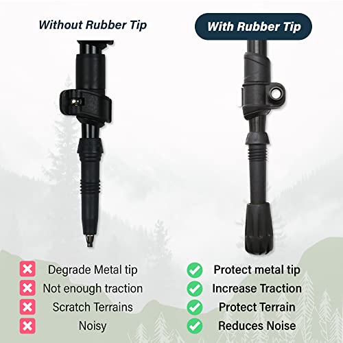 TREKOLOGY Trekking Pole Tips - Walking Sticks Replacement Tip Protectors - 11mm Hole Diameter - Fit Most Standard Hiking Poles (4pc Pack) - Thumbnail 2