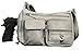 Zzfab Front Pockets side Locking Concealed Carry Purse CCW Crossbody Bag Grey
