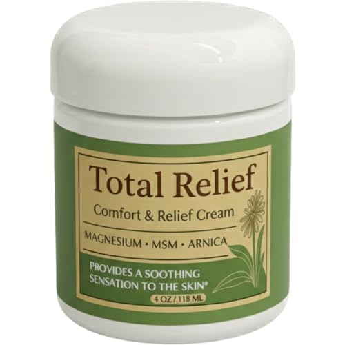 HiRelief Total Relief Magnesium Cream for Comfort – Fast-Absorbing MSM & Arnica Cream for Healthy, Comfortable Nerves and Daily Comfort – 4 Fl Oz (Pack of 1)