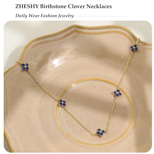 ZHESHY Birthstone Gold Necklace for Women 14K Gold Plated Dainty Necklace by ZHESHY - Used condition - Image 3
