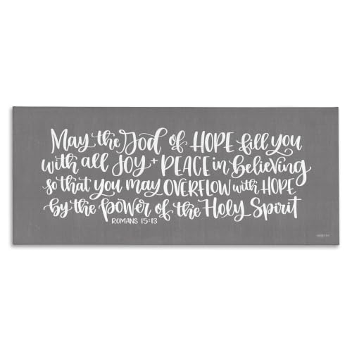 Motivational Faith Phrase Romans 15 13, 10 x 24 Inch Canvas Wall Art