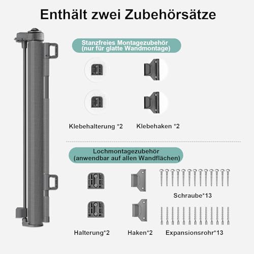 Einziehbares Hundegitter ohne Bohren, Kein Bohrer Ausziehbare Babygitter für Treppen Erweiterbar auf bis zu 150 cm breites Hundegitter für Türen, Flure, drinnen und draußen
