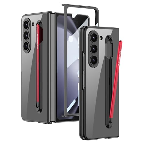 Coque Galaxy Z Fold5 transparente intégrale avec stylet et protège-écran