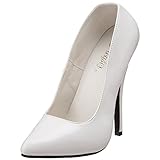  Higher-Heels PleaserUSA Pumps Domina-420 Lack weiß Gr. 47