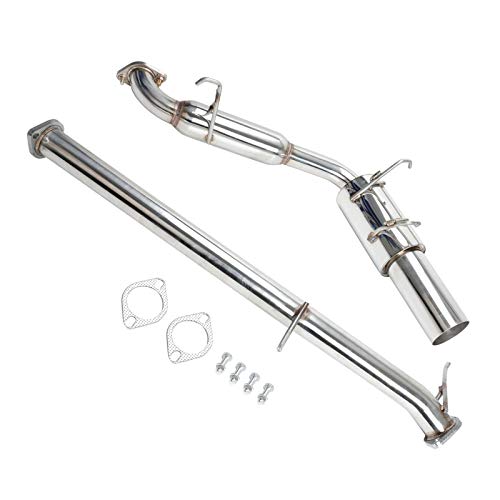 BLACKHORSE-RACING 4 Tip Catback Axle Back Exhaust Mid-Pipes Muffler System Stainless Steel for 1990-1993 Mazda Miata MX5 MX-5 1.6L